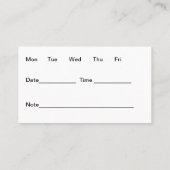 Eenvoudige medische Kantoor-afspraakkaarten Afsprakenkaartje (Achterkant)