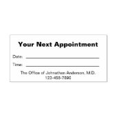 Eenvoudige medische Kantoor Uw volgende benoeming Zelfinktende Stempel (Design)