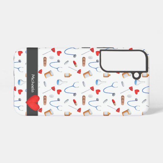 Eenvoudige Medische Patroon Nurse Samsung Galaxy Hoesje (Achterkant horizontaal)