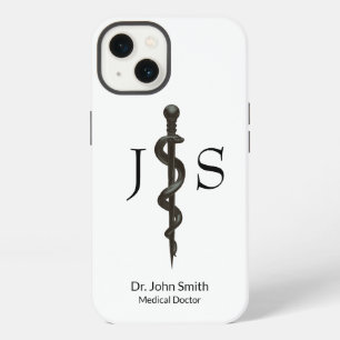 Eenvoudige Medische Professional Asclepius Zwart W iPhone 13 Hoesje