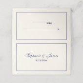 Eenvoudige Medium Navy Blue Lijst Escort Kaarten I Plaatskaartje (Buitenkant ongevouwen)