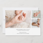Eenvoudige meerdere foto collage geboorte aankondiging (Achterkant)