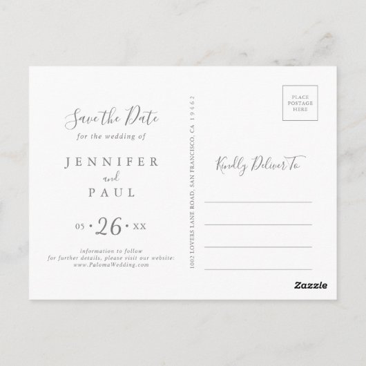 Eenvoudige meerkleurige Wildflower Bewaar de datum Briefkaart (Achterkant)