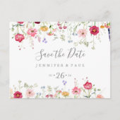 Eenvoudige meerkleurige Wildflower Bewaar de datum Briefkaart (Voorkant)