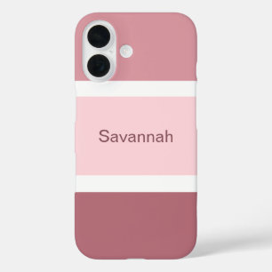 Eenvoudige Meisjesachtige Roze En Witte Strepen Pe iPhone 16 Hoesje