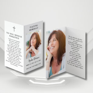 Eenvoudige Memorial 2 Fotomap Gebed Kaart