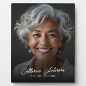 Eenvoudige Memorial Foto & Aangepaste Tekst Tablet Fotoplaat (Voorkant)