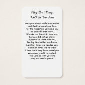 Eenvoudige Memorial Fotosympathie Funeral Prayer K Visitekaartje (Achterkant)