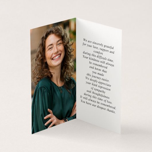 Eenvoudige Memorial Funeral Fotomap Gebed Kaart (Binnen)