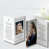 Eenvoudige Memorial Funeral Fotomap Gebed Kaart