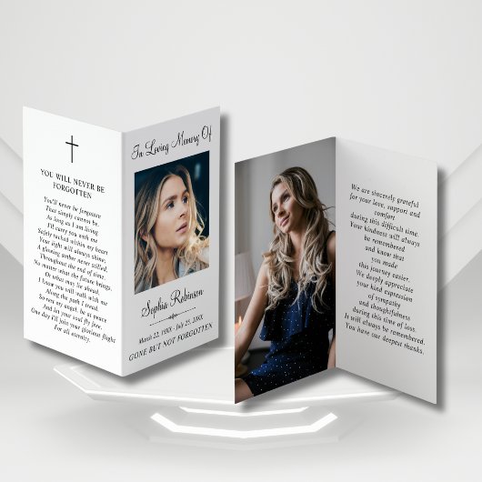 Eenvoudige Memorial Funeral Fotomap Gebed Kaart