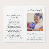 Eenvoudige Memorial Funeral Fotomap Gebed Kaart (Buitenkant ongevouwen)