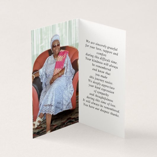 Eenvoudige Memorial Funeral Fotomap Gebed Kaart (Binnen)