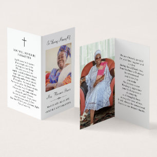 Eenvoudige Memorial Funeral Fotomap Gebed Kaart