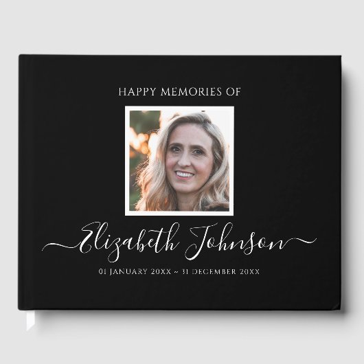 Eenvoudige Memorial Funeral Photo Gastenboek (Voorkant)