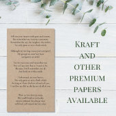 Eenvoudige Memorial Funeral Photo Prayer Card Visitekaartje