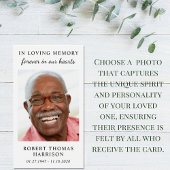 Eenvoudige Memorial Funeral Photo Prayer Card Visitekaartje