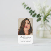 Eenvoudige Memorial Funeral Photo Prayer Card Visitekaartje (Staand voorkant)