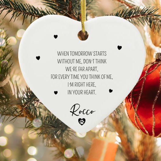 Eenvoudige Memorial Pet Naam Keramisch Ornament