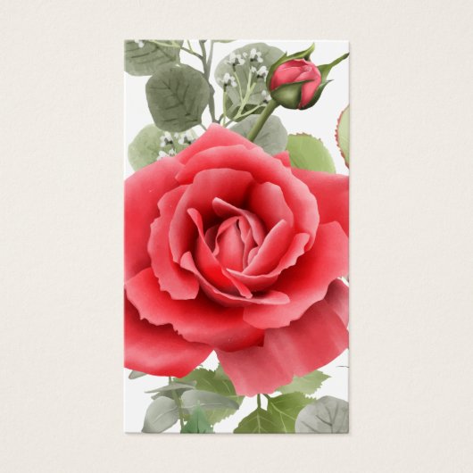 Eenvoudige Memorial Red Rose Funeral Prayer Kaart (Voorkant)