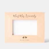 Eenvoudige meneer en mevrouw achternaam trouwdatum gegraveerde lijstjes (Voorkant)