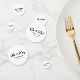 Eenvoudige meneer & mevrouw | Trouwmonogram Confetti