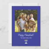 Eenvoudige Menorah Moderne Familiefoto Chanoeka Feestdagenkaart (Voorkant)