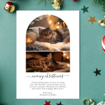 Eenvoudige Meowy Merry Christmas Schattigee Cat Ar