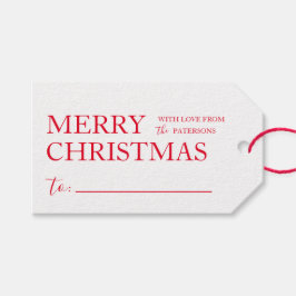 Eenvoudige Merry Christmas Gift Cadeau Labels Cadeaulabel