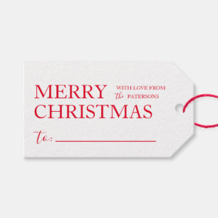 Eenvoudige Merry Christmas Gift Cadeau Labels Cadeaulabel