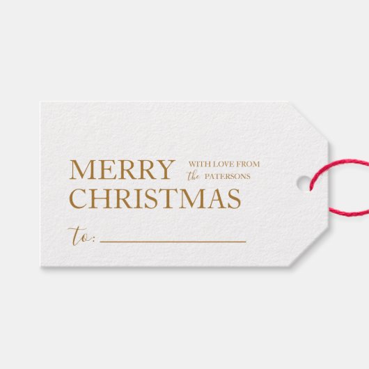 Eenvoudige Merry Christmas Gift Cadeau Labels Cadeaulabel (Voorkant (Horizontaal))