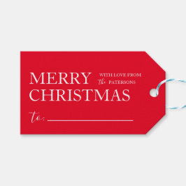 Eenvoudige Merry Christmas Gift Cadeau Labels Cadeaulabel