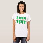 Eenvoudige Merry Christmas Green Tree Design Wit T-shirt (Voorkant volledig)