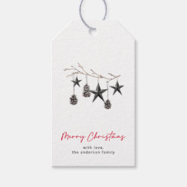 Eenvoudige Merry Christmas Ornament Gift Labels Cadeaulabel