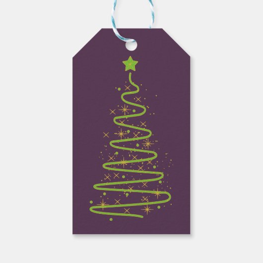 Eenvoudige Merry Christmas Violet Gift Label Cadeaulabel (Achterkant)