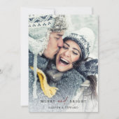 Eenvoudige Merry en heldere foto Feestdagenkaart (Voorkant)