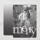 Eenvoudige MERRY- & gehuwde kerstkaart Aankondiging (Voorkant / Achterkant)