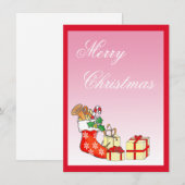 Eenvoudige Merry kerstroze Kaart (Voorkant / Achterkant)