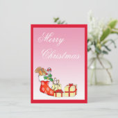 Eenvoudige Merry kerstroze Kaart (Staand voorkant)