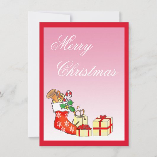 Eenvoudige Merry kerstroze Kaart (Voorkant)