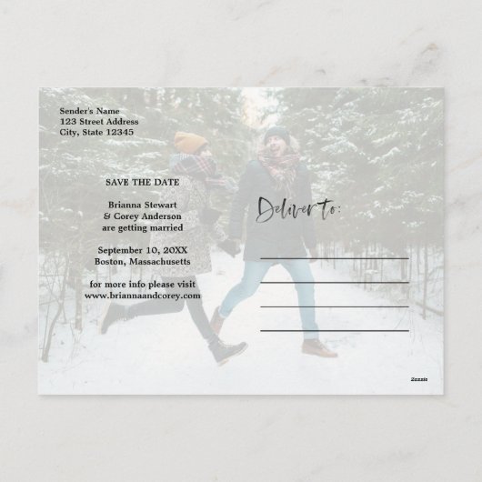 Eenvoudige Merry Kusjes Warme wensen Save the Date Feestdagenkaart (Achterkant)