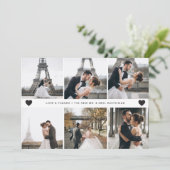 Eenvoudige, met de hand gekartelde fotocollage bedankkaart (Staand voorkant)