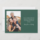 Eenvoudige met de hand geschreven 2 foto  feestdagenkaart (Achterkant)