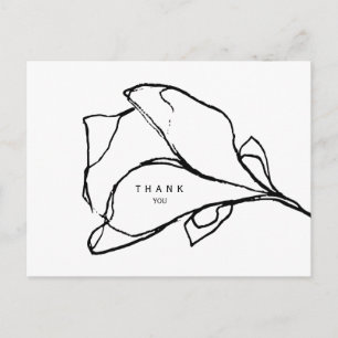 Eenvoudige met de hand getekende bloemstengel II r Briefkaart