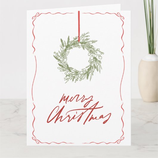 Eenvoudige met de hand getekende foto gevouwen ker kaart (Voorkant)