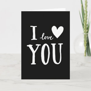 Eenvoudige met de hand getekende I Love You kaart