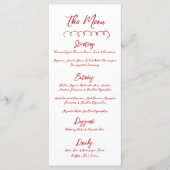 Eenvoudige met de Hand Getekende Rode Whimsical Br Menu (Voorkant)