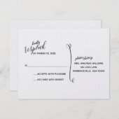 Eenvoudige met de hand getekende RSVP-kaart Kaart (Voorkant / Achterkant)