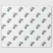 Eenvoudige, met de hand getrokken fiets in zwart-w cadeaupapier (Vlak)