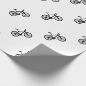 Eenvoudige, met de hand getrokken fiets in zwart-w cadeaupapier (Hoek)